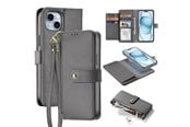 Handys - Cover & Cases - Dux Ducis Lava Leather Case for iPhone 15 - Grey - 6971824163100