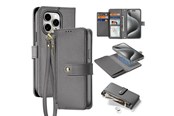 Handys - Cover & Cases - Dux Ducis Lava Leather Case for iPhone 15 Pro - Grey - 6971824163162