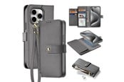 Handys - Cover & Cases - Dux Ducis Lava Leather Case for iPhone 15 Pro Max - Grey - 6971824163193