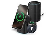 Handys - Adapter und Ladegeräte - Spigen Essential EF223MS 3-in-1 QI2 Wireless Charger - Black - 28434-0