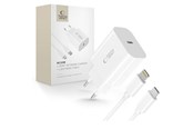 Handys - Adapter und Ladegeräte - Tech-Protect NC20W AC Charger with USB-C / Lighting Cable 100 cm - White - 5906302362899