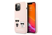 Handys - Cover & Cases - Karl Lagerfeld Silicone Karl&Choupette Case for iPhone 13 Pro / iPhone 13 - Light Pink - 3666339027193