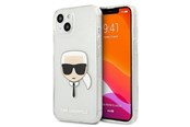 Handys - Cover & Cases - Karl Lagerfeld Glitter Karl's Head case for iPhone 13 mini - silver - 3666339027452