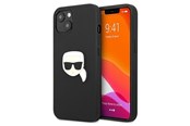 Handys - Cover & Cases - Karl Lagerfeld Leather Ikonik Karl's Head Metal Case for iPhone 13 mini - Black - 3666339028497