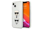 Handys - Cover & Cases - Karl Lagerfeld Glitter Karl's & Choupette Head case for iPhone 13 mini - silver - 3666339028732