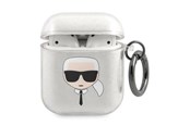 Handys - Anderes Zubehör - Karl Lagerfeld Glitter Karl's Head case for AirPods 1/2 - silver - 3666339030285