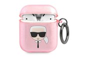 Handys - Anderes Zubehör - Karl Lagerfeld Glitter Karl's Head case for AirPods 1/2 - pink - 3666339030315