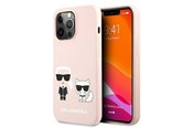Handys - Cover & Cases - Karl Lagerfeld Silicone Ikonik Karl&Choupette MagSafe Case for iPhone 13 Pro / iPhone 13 - Light Pink - 3666339035143