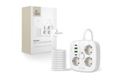 Handys - Adapter und Ladegeräte - Tech-Protect PCS3X4 Power Strip 3 AC Outlets 2xUSB-A 2xUSB-C 200 cm - White - 5906302363421