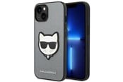Handys - Cover & Cases - Karl Lagerfeld Saffiano Choupette Head Patch case for iPhone 14 Plus - silver - 3666339077006