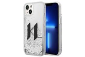 Handys - Cover & Cases - Karl Lagerfeld Liquid Glitter Big KL case for iPhone 14 - silver - 3666339085681