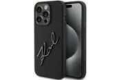 Handys - Cover & Cases - Karl Lagerfeld Silicone Karl Script case for iPhone 15 Pro - black - 3666339168179