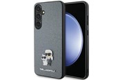 Handys - Cover & Cases - Karl Lagerfeld KLHCS24SPSAKCMPG S24 S921 hardcase gray/gray Saffiano Karl & Choupette Metal Pin - 3666339242053