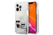 Handys - Cover & Cases - Karl Lagerfeld Liquid Glitter Karl&Choupette case for iPhone 13 Pro / 13 6.1" - silver - 3666339027353