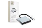 USB-Hubs - Tech-Protect HB08 4-in-1 USB-C + USB2.0 + 2 x HDMI 4K 60HZ Adapter - Grey USB-Hubs - USB 2.0 - 2 - Grau - 5906302368624