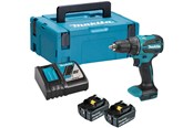 Schraub/Bohrmaschinen - Makita DHP490RTJ Cordless impact drill 18V BL 13mm 65 Nm 2x5.0Ah DC18RC Makpac2 - DHP490RTJ