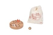 Brettspiele - Goki Wooden Ludo Game in Cotton Storage Bag - 56294