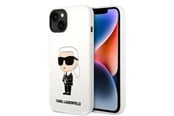 Handys - Cover & Cases - Karl Lagerfeld KLHCP14MSNIKBCH iPhone 14 Plus 6.7" hardcase white/white Silicone Ikonik - 3666339086619