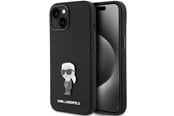Handys - Cover & Cases - Karl Lagerfeld Silicone Ikonik Metal Pin case for iPhone 15 Plus / 14 Plus - black - 3666339166007