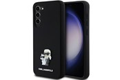 Handys - Cover & Cases - Karl Lagerfeld Silicone Karl&Choupette Metal Pin case for Samsung Galaxy S24+ - black - 3666339259150