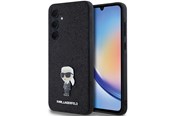 Handys - Cover & Cases - Karl Lagerfeld Fixed Glitter Ikonik Logo Metal Pin case for Samsung Galaxy A35 - black - 3666339259488