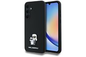 Handys - Cover & Cases - Karl Lagerfeld Silicone Karl&Choupette Metal Pin case for Samsung Galaxy A35 - black - 3666339259525