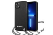 Handys - Cover & Cases - Karl Lagerfeld Leather Textured and Chain Case for iPhone 13 / 14 / 15 6.1" - Black - 3666339049935