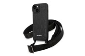 Handys - Cover & Cases - Karl Lagerfeld Monogram Plaque Logo Strap Case for iPhone 14 / 15 / 13 6.1" - Black - 3666339093235
