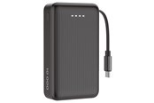 Powerbank (Akku) - Deltaco PB-CC102 Powerbank | Retractable USB-C cable 90 cm + 1x USB-C Port | PD | Black - 10000 mAh - PB-CC102