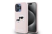 Handys - Cover & Cases - Karl Lagerfeld Silicone Karl&Choupette MagSafe Case for iPhone 15 Pro Max - Pink - 3666339256876