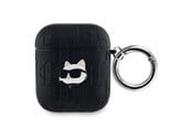 Handys - Anderes Zubehör - Karl Lagerfeld Monogram Choupette Head case for AirPods 1 / 2 - black - 3666339283599