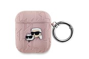 Handys - Anderes Zubehör - Karl Lagerfeld Monogram Karl & Choupette Head case for AirPods 1 / 2 - pink - 3666339283674