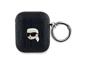 Handys - Anderes Zubehör - Karl Lagerfeld Monogram Karl Head case for AirPods 1 / 2 - black - 3666339283636