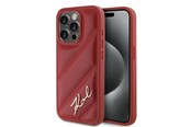 Handys - Cover & Cases - Karl Lagerfeld Diagonal Quilted Script case for iPhone 15 Pro Max - red - 3666339252397