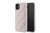 Handys - Cover & Cases - Karl Lagerfeld Diagonal Quilted Script case for iPhone 11 / Xr - pink - 3666339252403