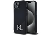 Handys - Cover & Cases - Karl Lagerfeld Silicone Shadow Metal Initial MagSafe Case for iPhone 15 Black - 3666339252922