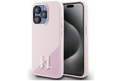 Handys - Cover & Cases - Karl Lagerfeld Silicone Shadow Metal Initial MagSafe Case for iPhone 15 Pro Max Pink - 3666339253097