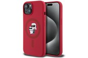 Handys - Cover & Cases - Karl Lagerfeld Silicone Karl&Choupette Heads Ring MagSafe iPhone 15 Case - Red - 3666339254186