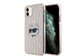 Handys - Cover & Cases - Karl Lagerfeld IML Choupette Head & Monogram case for iPhone 11 / Xr - pink - 3666339286040