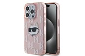 Handys - Cover & Cases - Karl Lagerfeld IML Choupette Head & Monogram case for iPhone 15 Pro - pink - 3666339286163