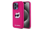 Handys - Cover & Cases - Karl Lagerfeld Silicone Choupette Head MagSafe case for iPhone 15 Pro - pink - 3666339257422