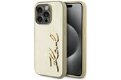 Handys - Cover & Cases - Karl Lagerfeld Wrinkled Metal Signature iPhone 15 Pro Max Case - Gold - 3666339255473