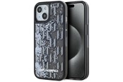 Handys - Cover & Cases - Karl Lagerfeld Liquide Glitter Monogram Gradient iPhone 15 Case - Black - 3666339256142