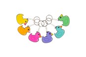 Spielzeug - Duckiez Colorful Ducks Keychain - 9979