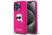 Handys - Cover & Cases - Karl Lagerfeld KLHMP15XSKHPPLF iPhone 15 Pro Max 6.7" fuchsia/fuschia hardcase Silicone Karl Head Print MagSafe - 3666339257019