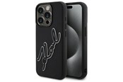 Handys - Cover & Cases - Karl Lagerfeld 3D Rubber Signature Case for iPhone 15 Pro - Black - 3666339257569