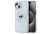 Handys - Cover & Cases - Karl Lagerfeld IML Metal Choupette Head MagSafe iPhone 15 Case - White - 3666339284183