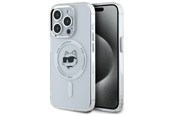Handys - Cover & Cases - Karl Lagerfeld IML Metal Choupette Head MagSafe iPhone 15 Pro Case - White - 3666339284206