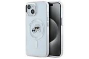 Handys - Cover & Cases - Karl Lagerfeld IML Metal Karl&Choupette Head MagSafe iPhone 15 Case - White - 3666339284329