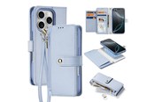 Handys - Cover & Cases - Dux Ducis Lava Leather Case for iPhone 16 Pro Max with Detachable Magnetic Wallet - Cyan - 6934913003015